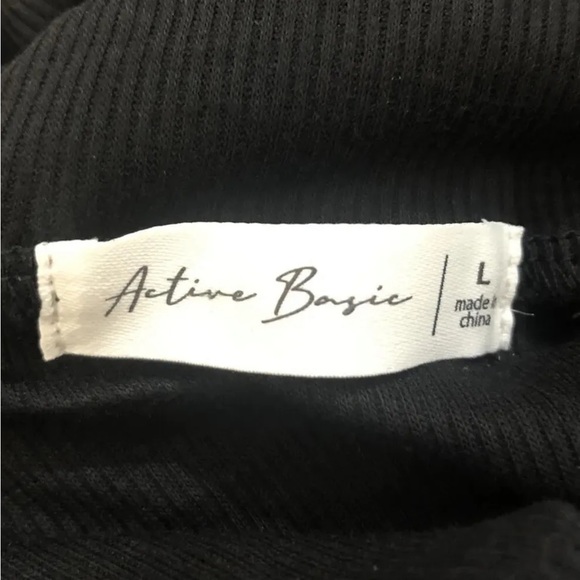 Women’s Active Basic Black Ribbed Fitted Turtleneck Size L - Picture 5 of 5